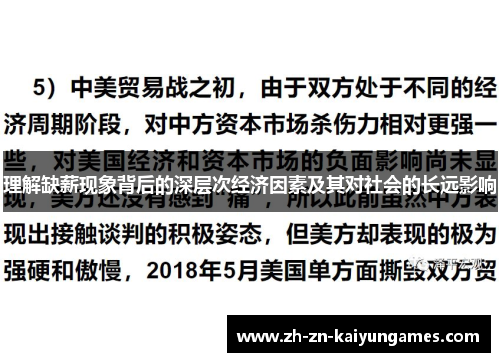 理解缺薪现象背后的深层次经济因素及其对社会的长远影响